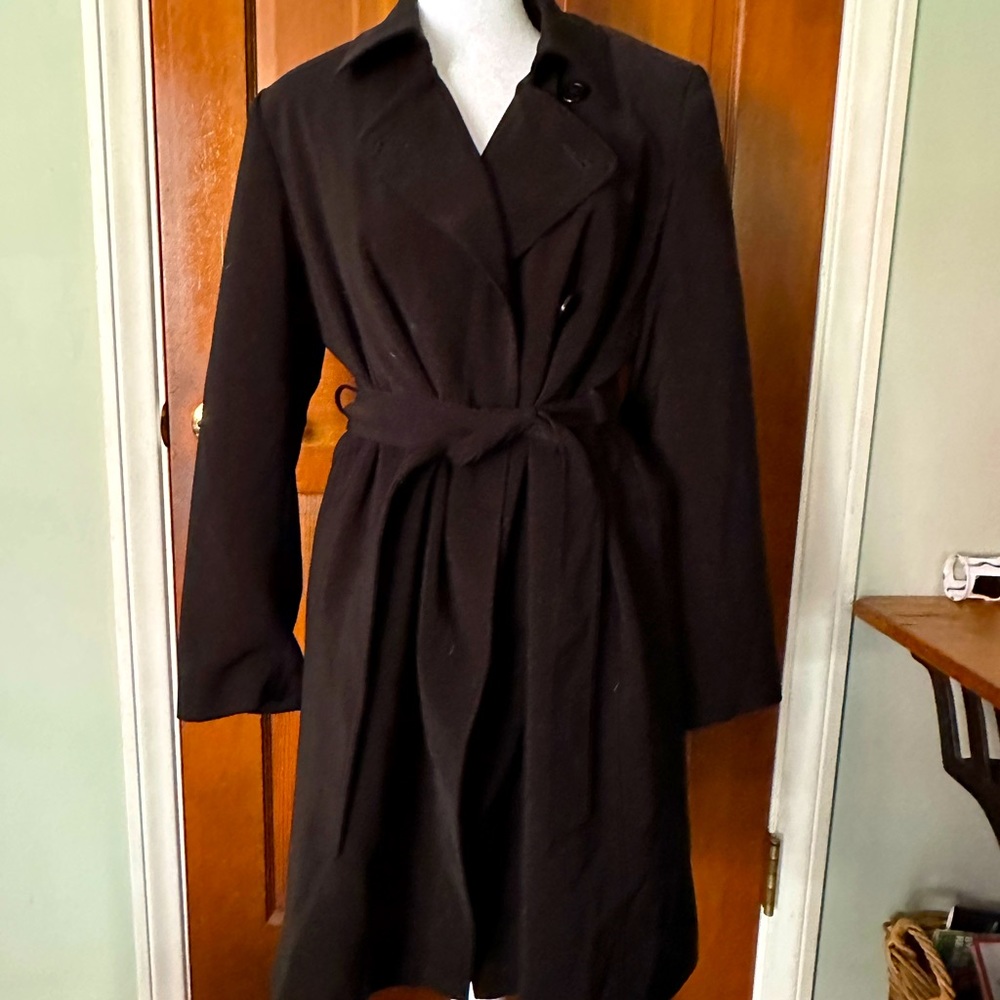 Women’s Petite Black Trench Coat